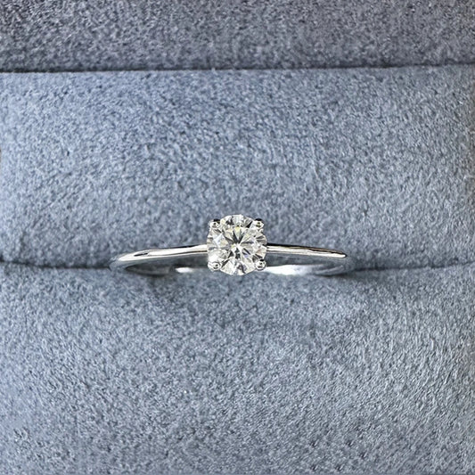 Fine Jewelry 925 Sterling Silver 4MM GRA Moissanite Diamond Wedding Engagement Anniversary Rings