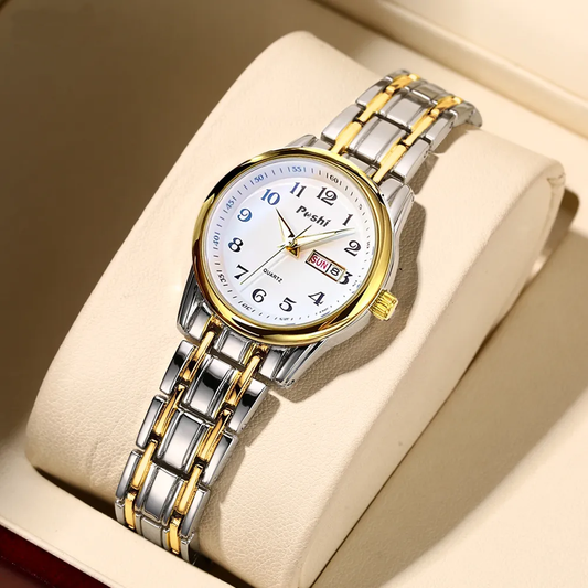 Original Waterproof Quartz Watch for Women Fashion Ladies Bracelet Luxury Stainless Steel Strap Date Week Women's Watches